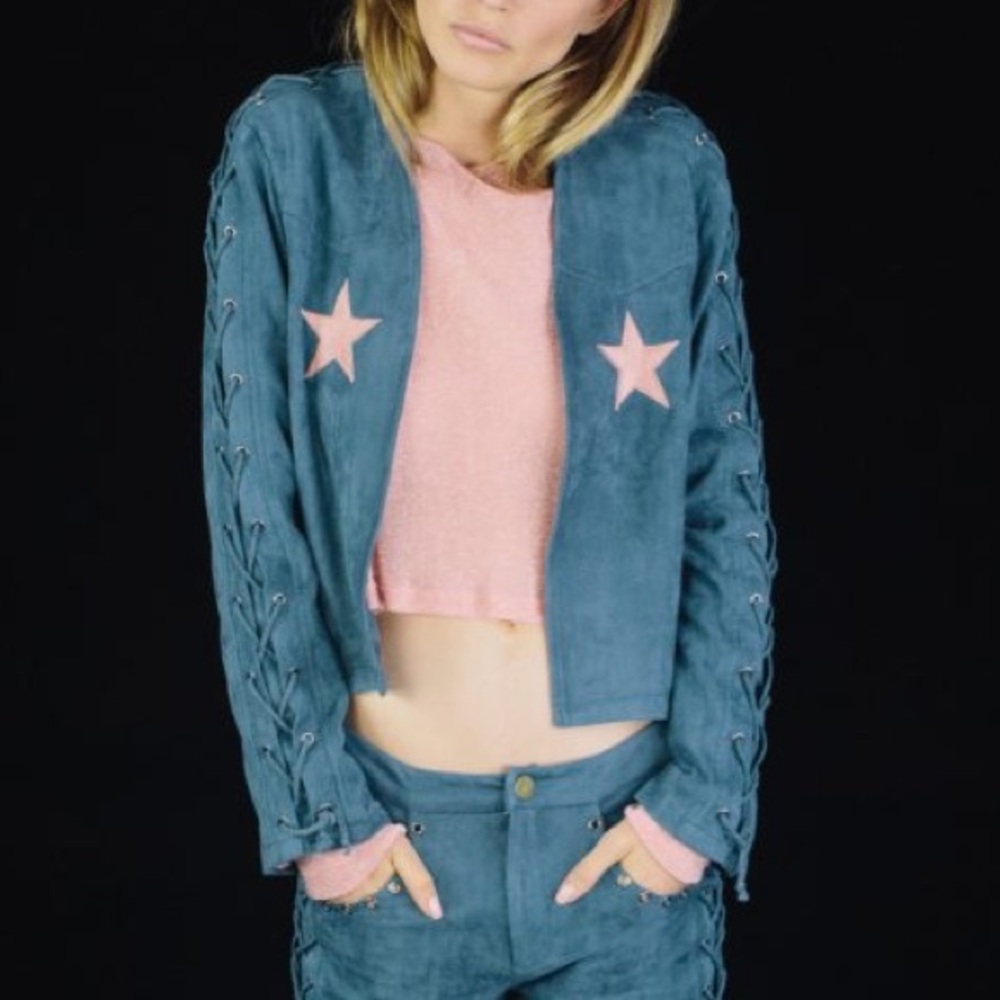 Lenni the label suede jacket